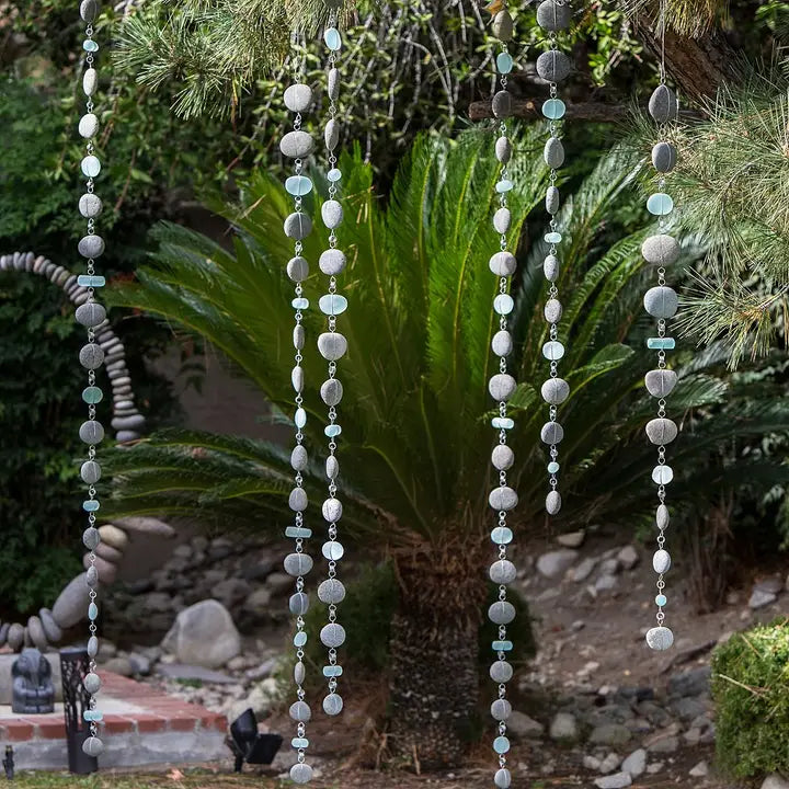 Raindrop Garland  Beach Pebbles 8'