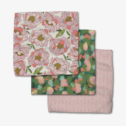 Geometry Dishcloth Pack: Peony Paradise