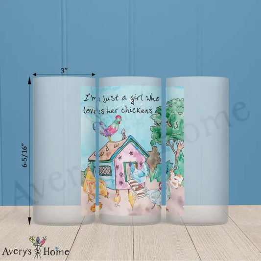 Girl Who Lover Her Chickens 16 oz Glass