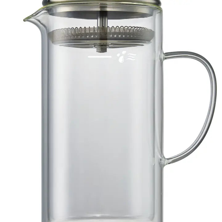 Double Wall 24oz Glass Strainer Teapot