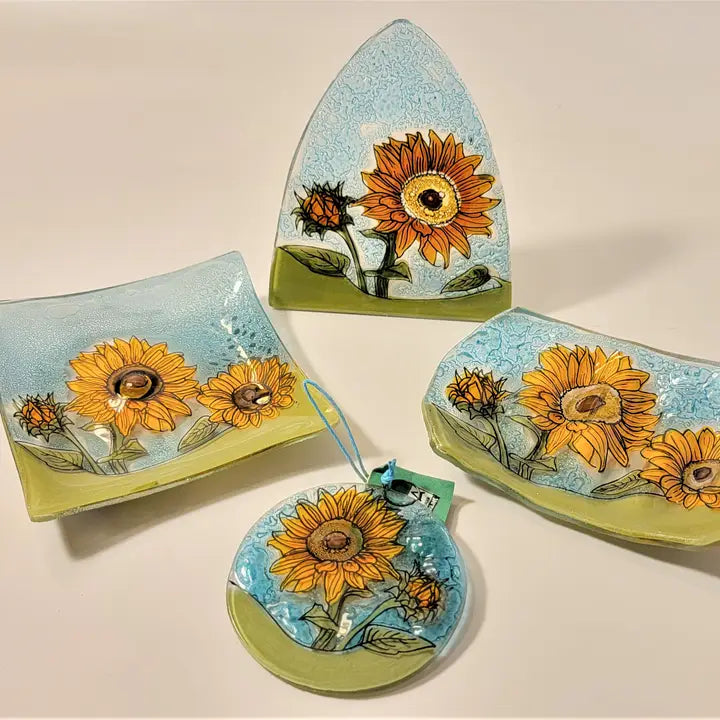 Glass Ornament - Sunflower