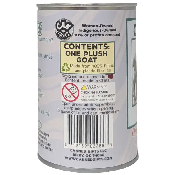 Canned Billy Goat Stuffed Animal