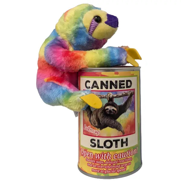Canned Buttercup Rainbow Sloth Stuffed Animal