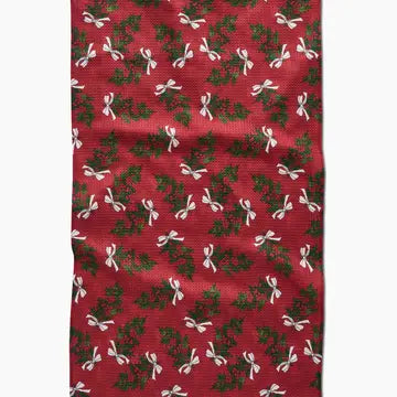 Geometry Tea Towel: Christmas Berry Bow
