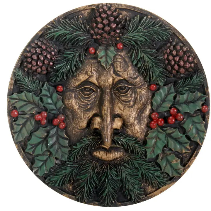 Greenman Plaque Seasons Winter