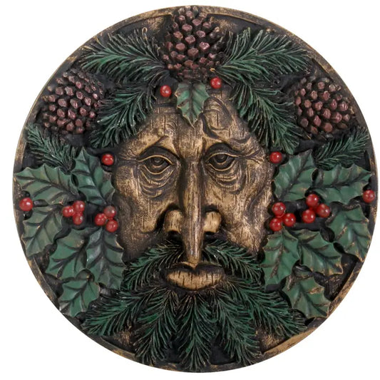 Greenman Plaque Seasons Winter