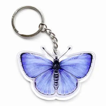 Spring Azure Butterfly Double Sided Acrylic Keychain
