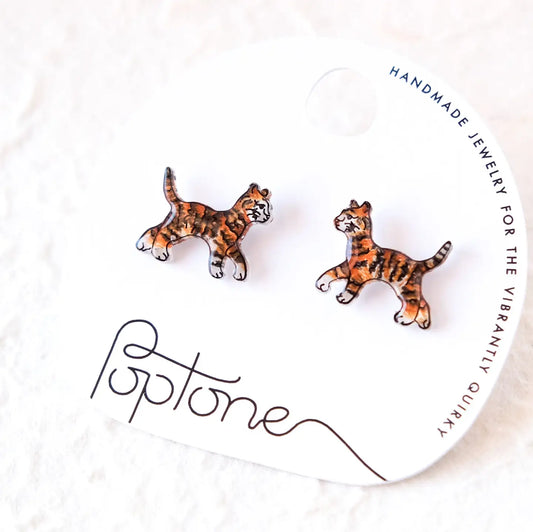 Tiger Cub Stud Earrings