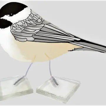 Glass Chickadee Figure