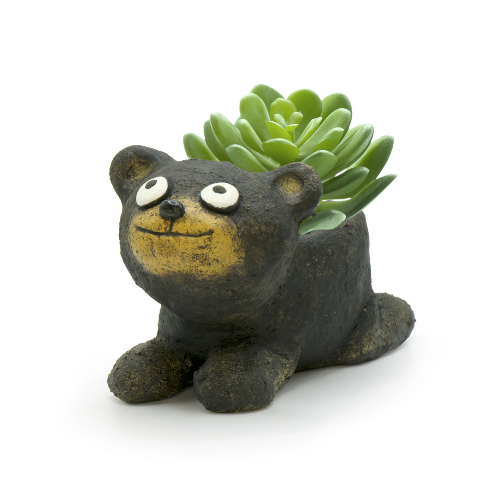 Paddy Black Bear Cub Planter