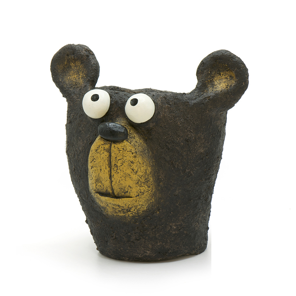 Bruno Black Bear Head Planter