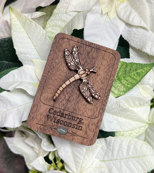 Dragonfly Wood  Magnet