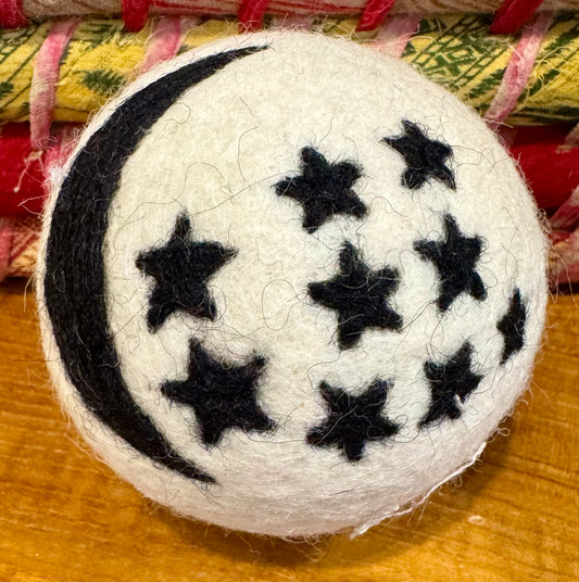 Star & Moon Felted Dryer Ball