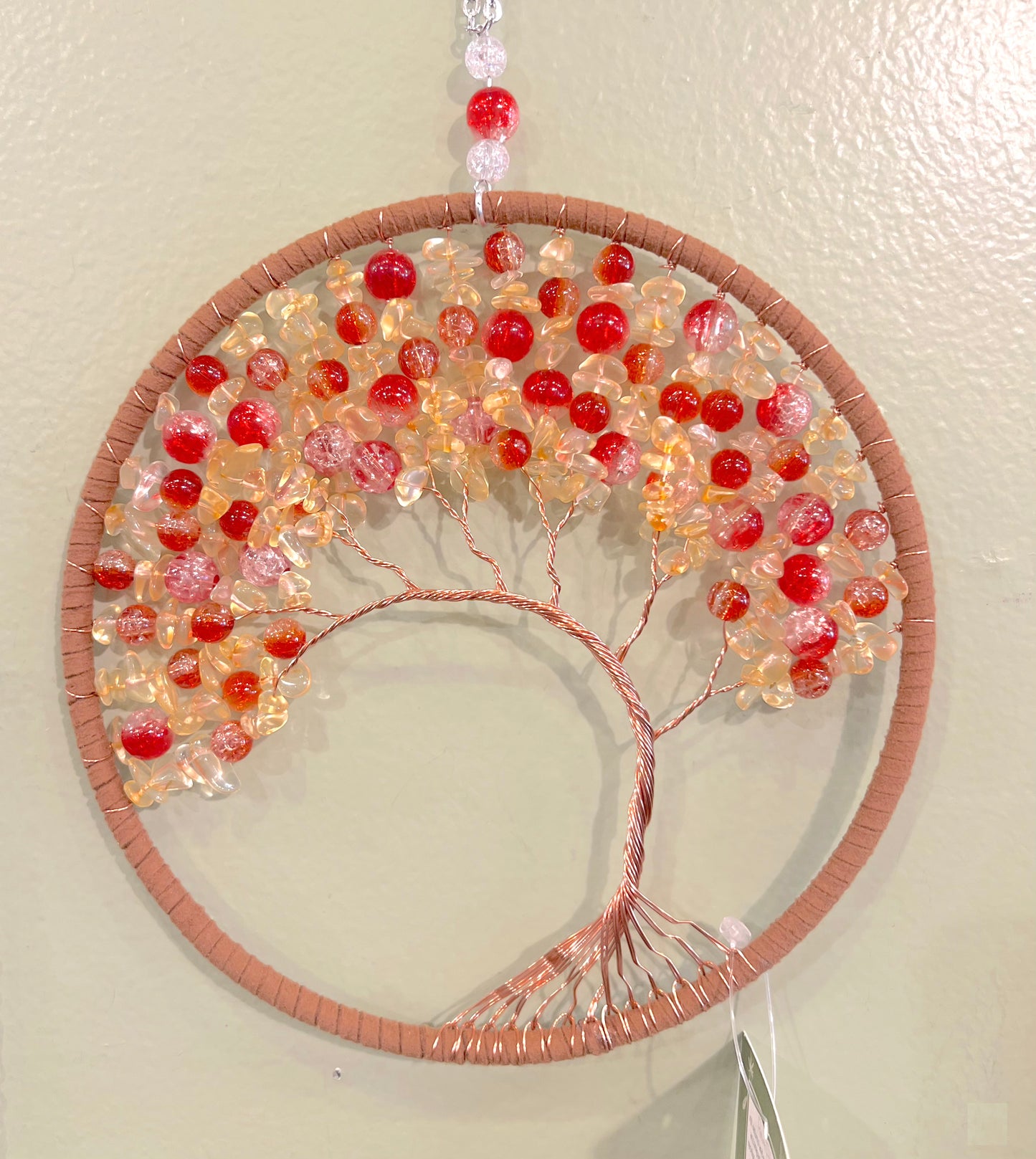 Beaded Tree of Life Dreams Catcher - Chocolate