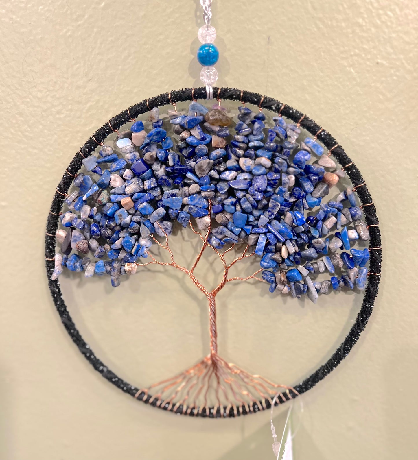 Beaded Tree of Life Dreams Catcher - Navy