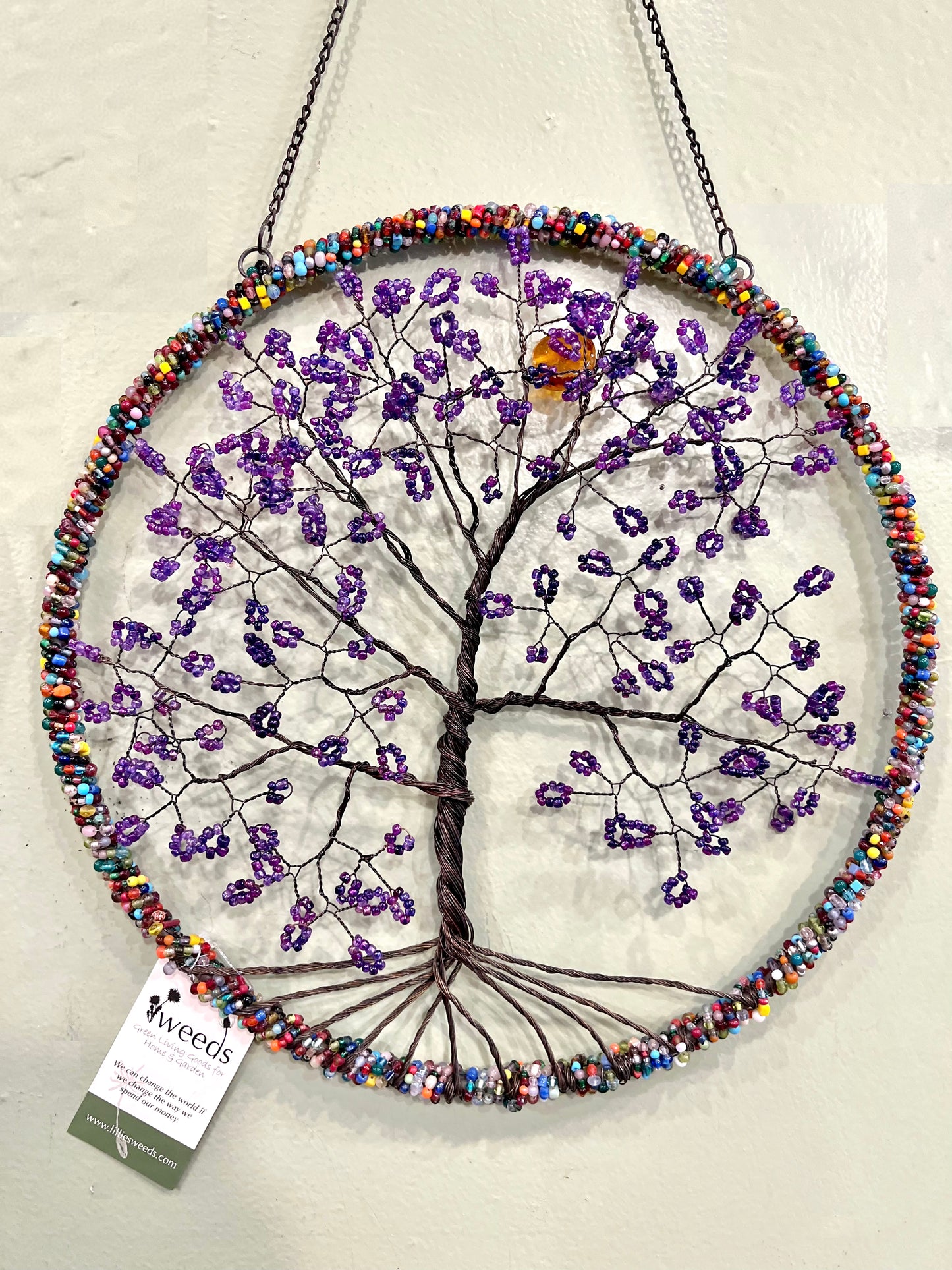 Wire Beaded Tree Purple