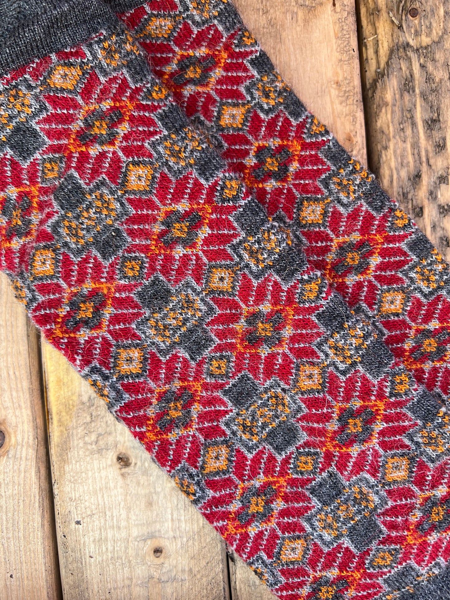 Alpaca Jacquard Fair Isle Star Lucerne Socks