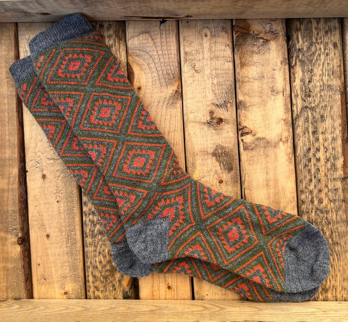 Alpaca Jacquard Geometric Art Deco Socks