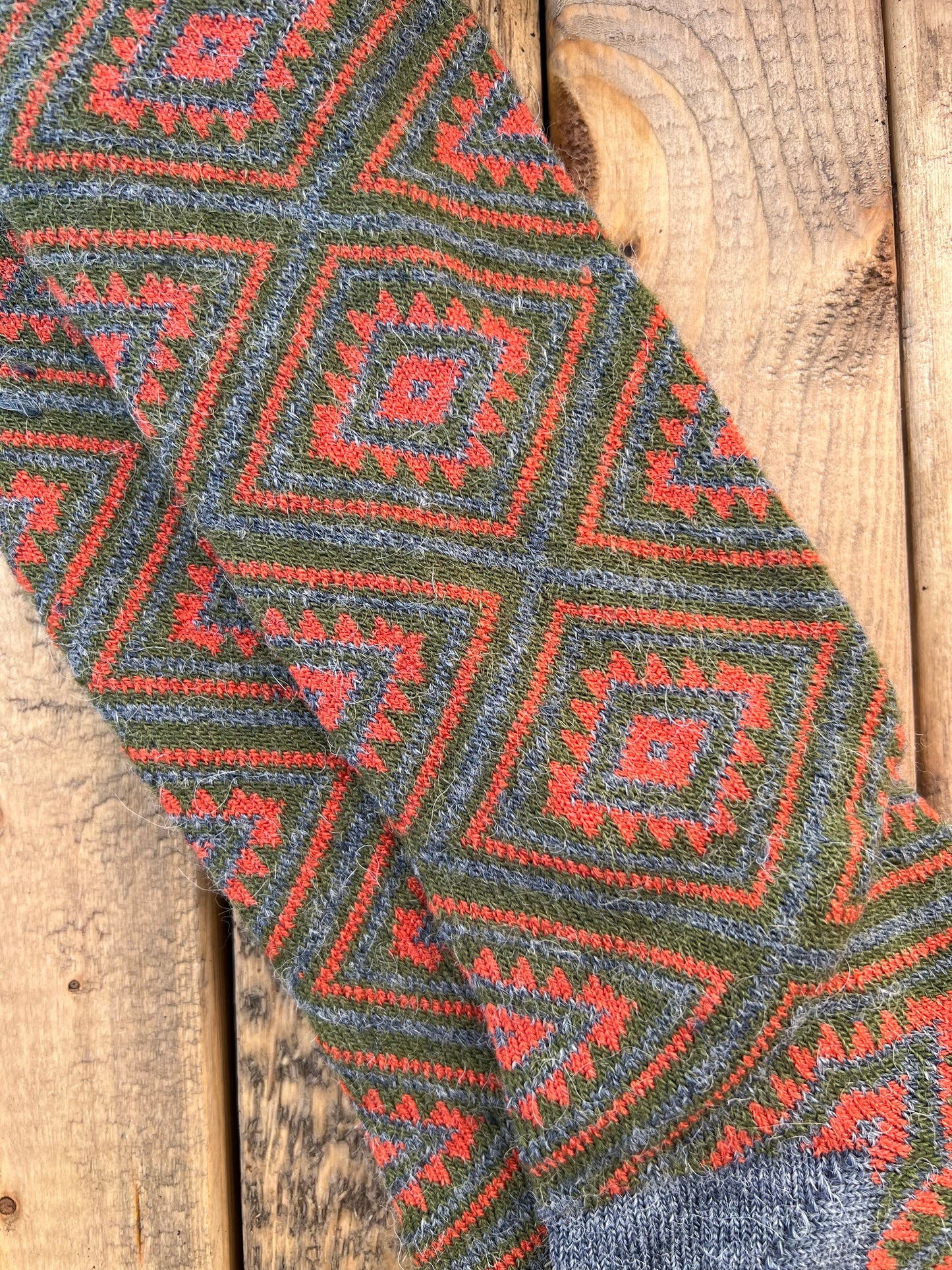 Alpaca Jacquard Geometric Art Deco Socks