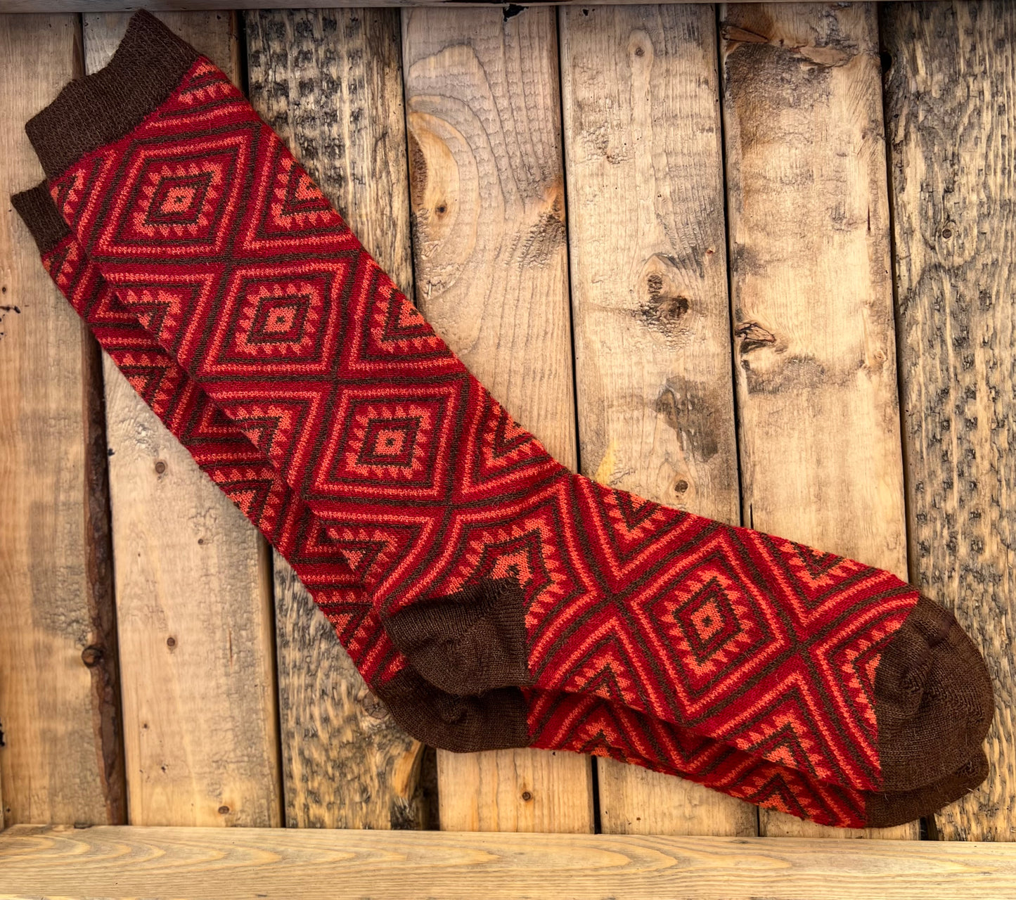 Alpaca Jacquard Geometric Art Deco Socks