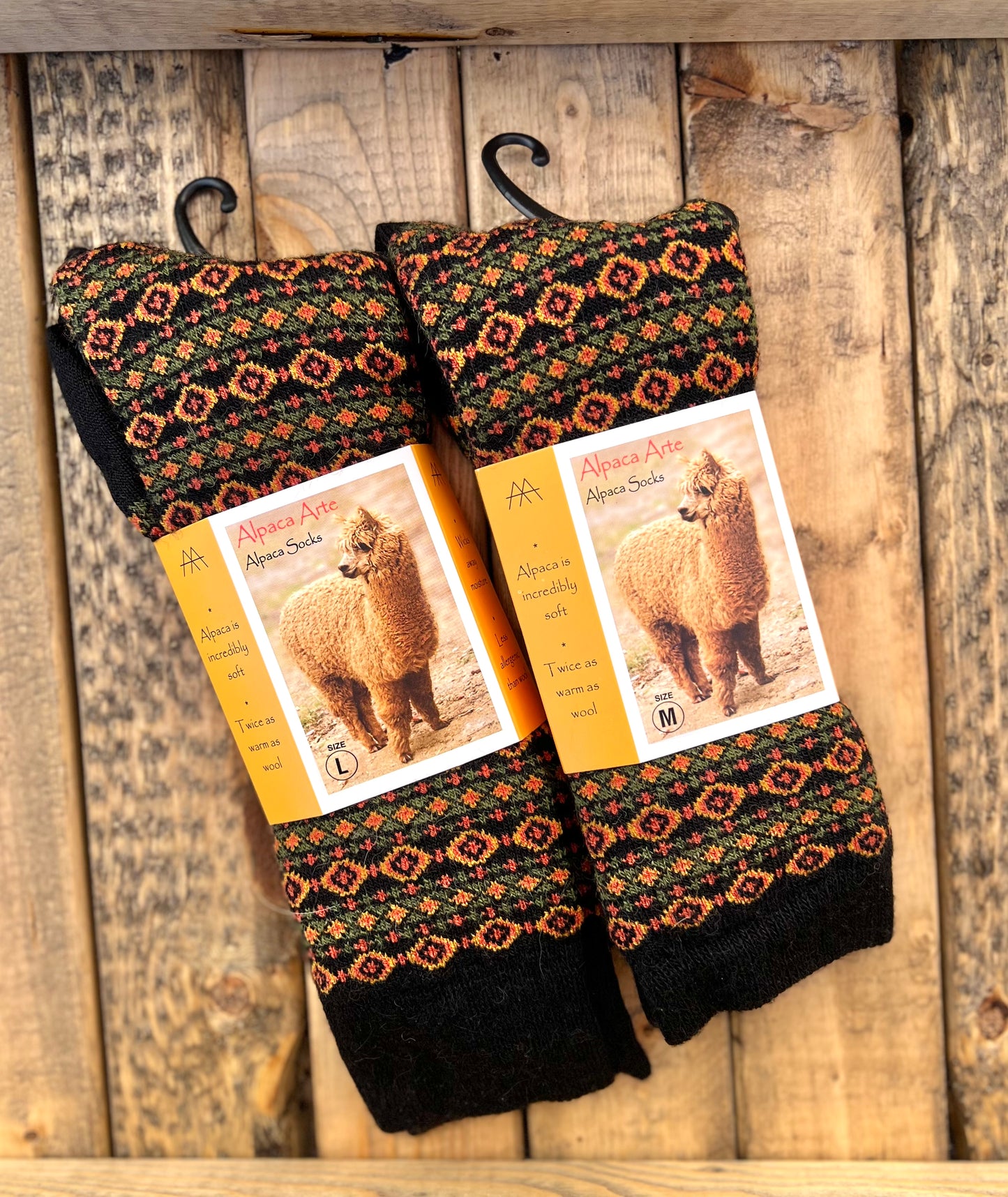 Alpaca Jacquard Geometric Montage Socks