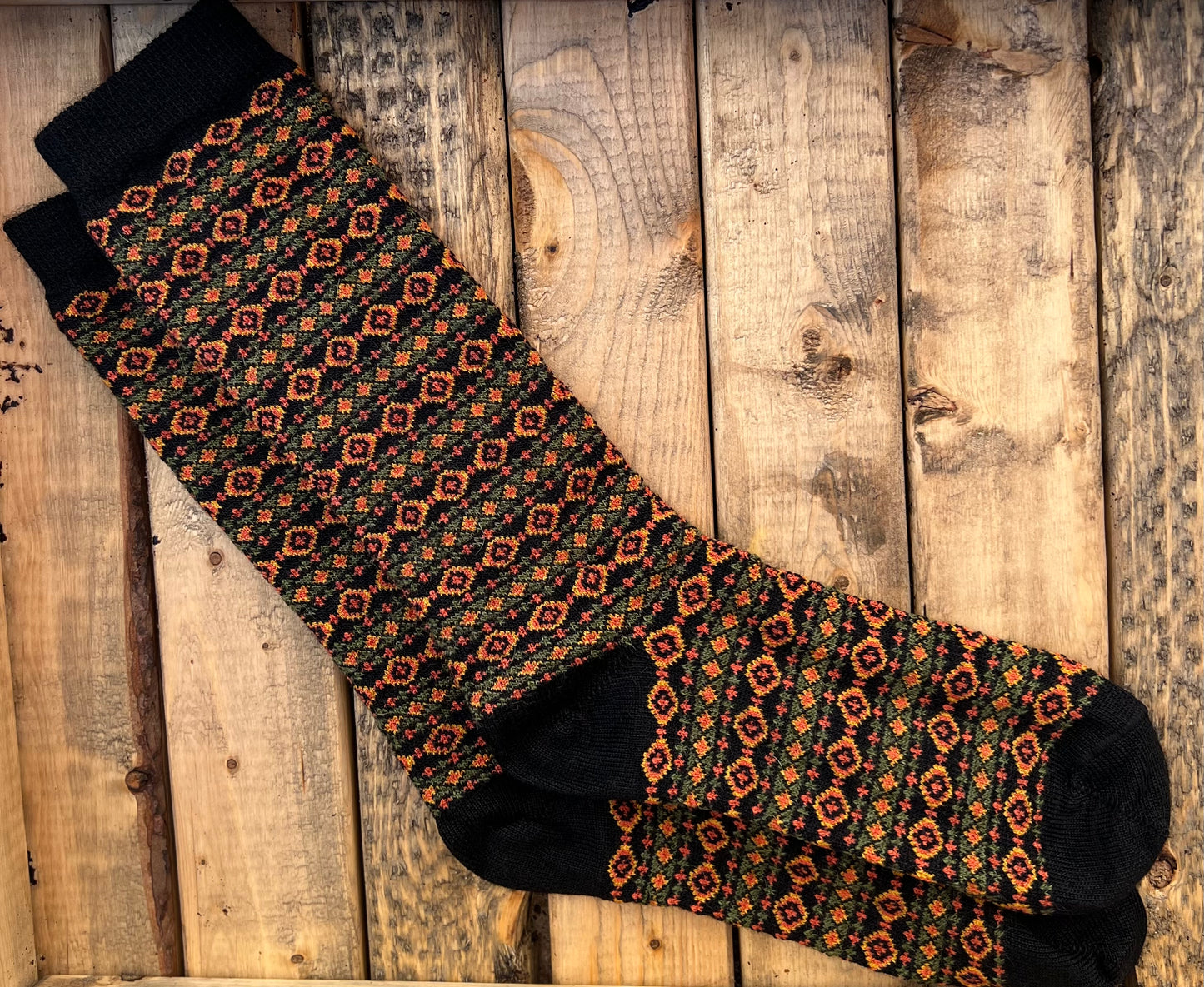 Alpaca Jacquard Geometric Montage Socks