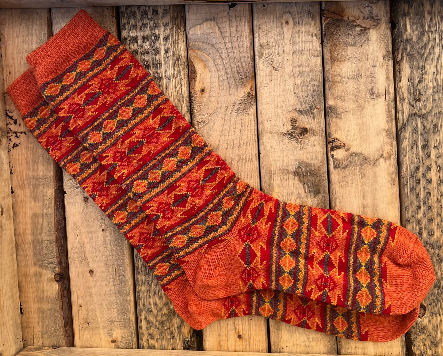 Alpaca Geometric Southwest Aztec Stripe Socks