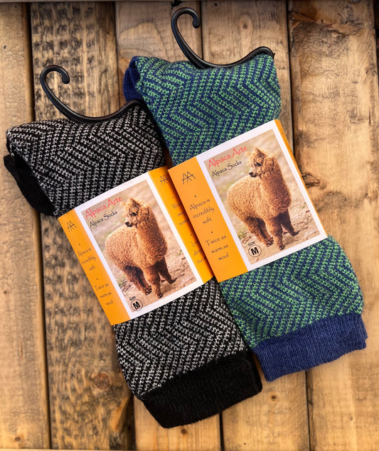 Alpaca Vertical Chevron Zoey Stripe Socks