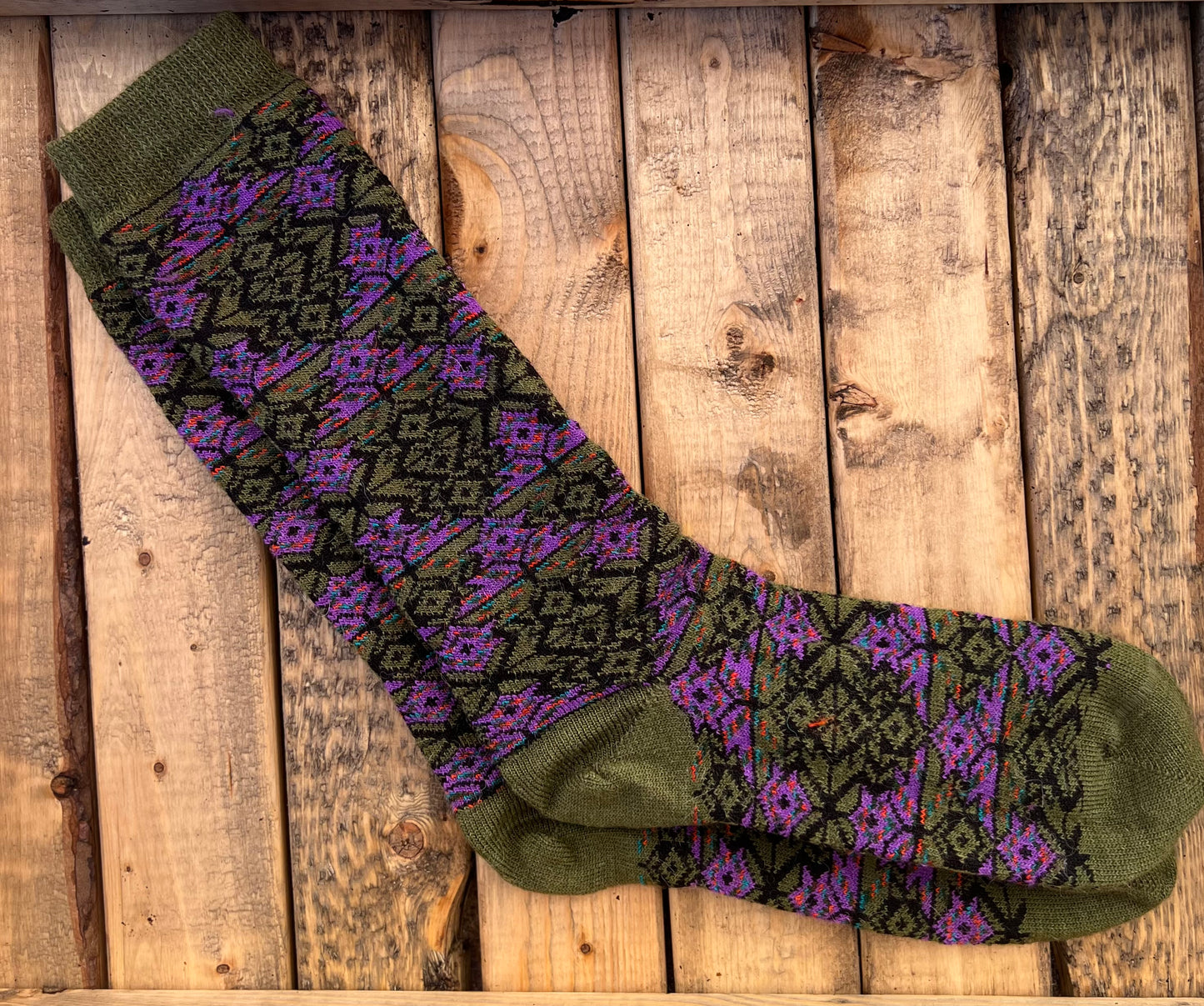 Alpaca Jacquard Geometric Starlight Socks