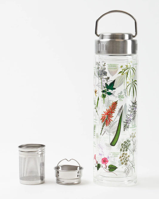 Medicinal Botany Glass Tea Infuser Flask