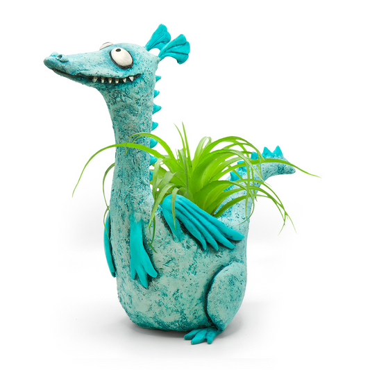 Drake Teal Dragon Planter