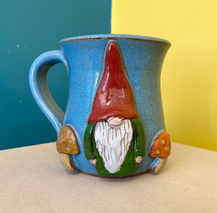 Mug - Gnome w/ Mushrooms-Lt Blue