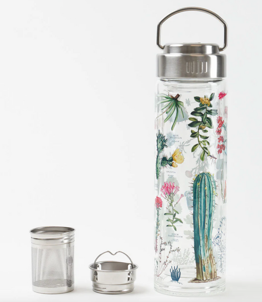 Succulents Glass Tea Infuser Flask