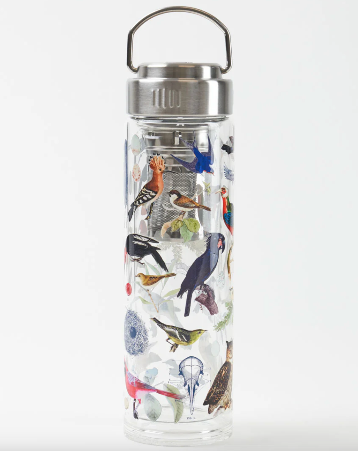 Birds Glass Tea Infuser Flask