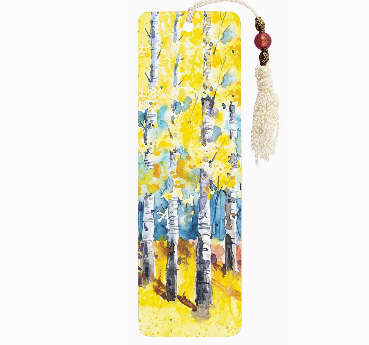 White Aspens Beaded Bookmark