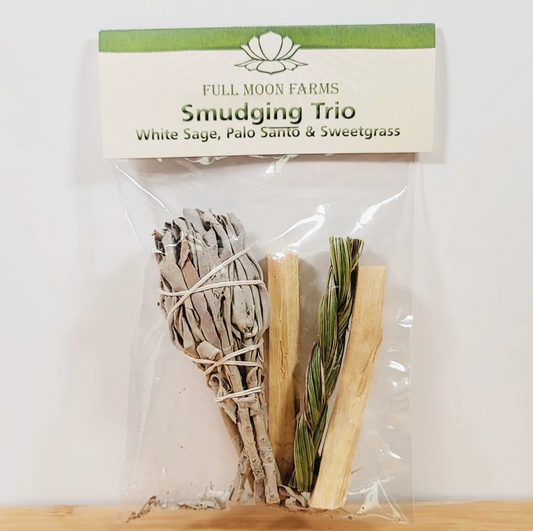 Smudging Trio White Sage, Palo Santo + Sweetgrass