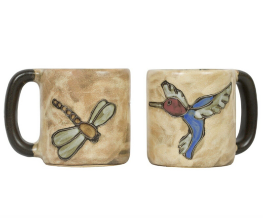 Mara Stoneware Hummingbird Mug Tan