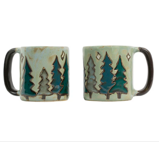 Stoneware Mug Pine Trees