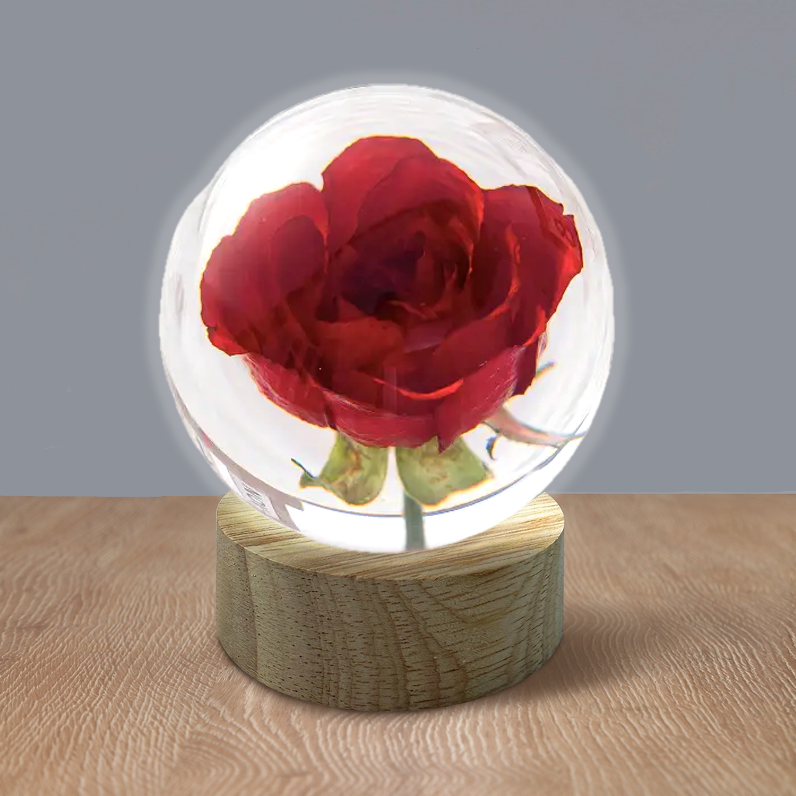 Natural Flower Glass Resin - Red Rose