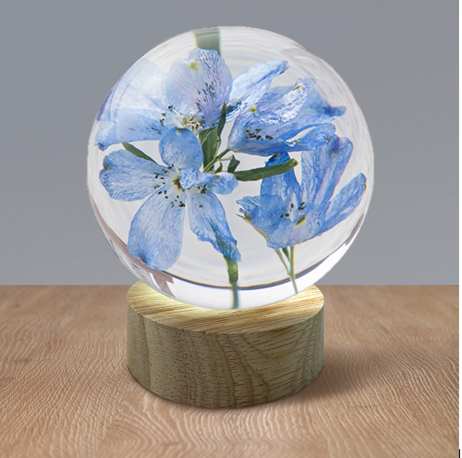 Natural Flower Glass Resin - Delphinium