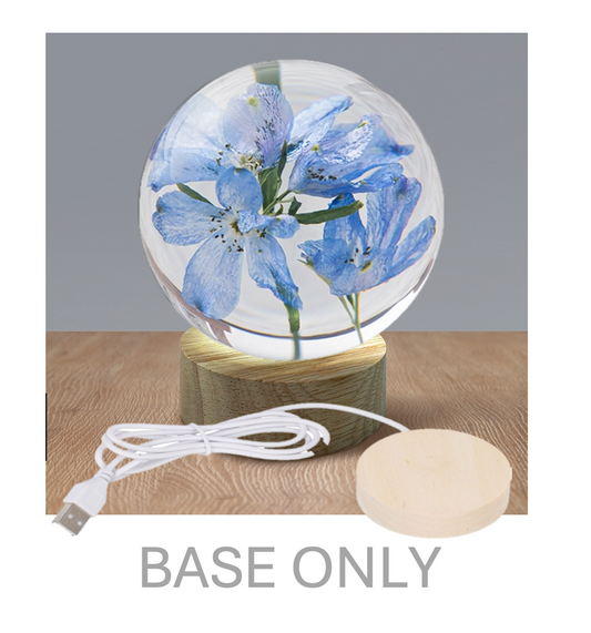 Wood Base With USB Light
