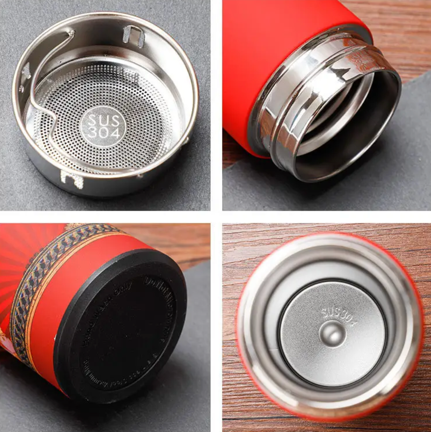 Vacuum Insulated Stainless Thermos Flask Blush Waves/Sun