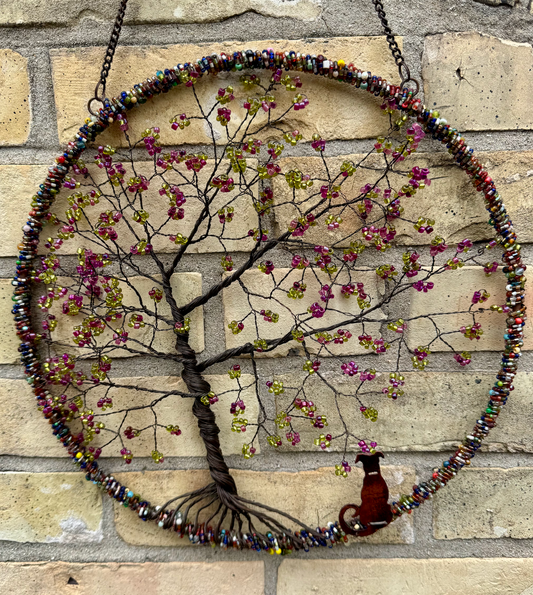 Wire Beaded Dog Tree