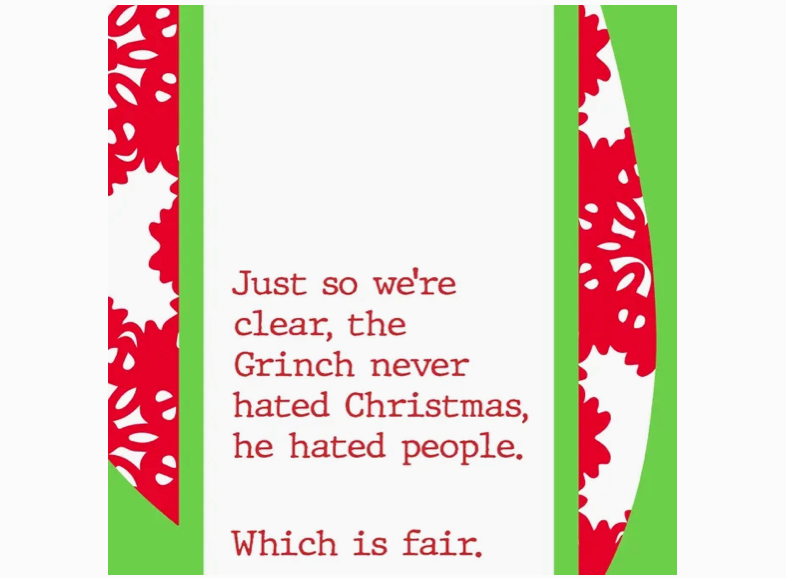 Snarky Dish Towel: Christmas Grinch