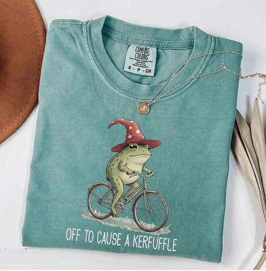Off To Cause A Kerfuffle Frog T-Shirt