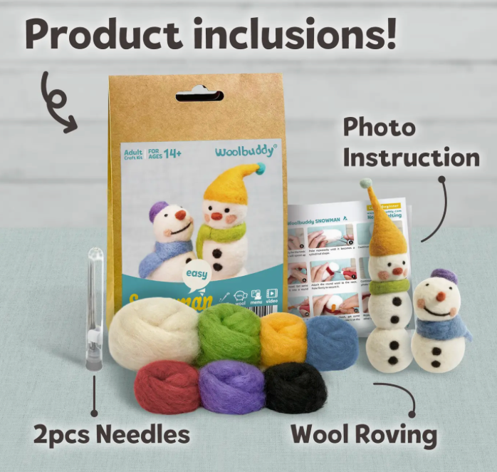 Snowman Needle Felting Kit