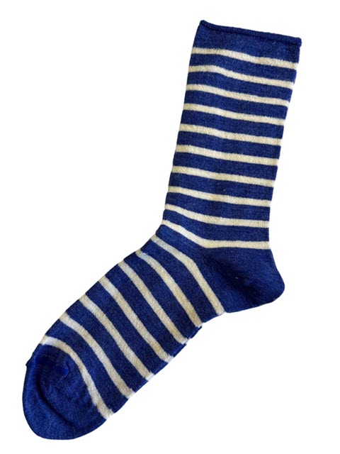 Alpaca Bamboo Roll Top Stripe Socks