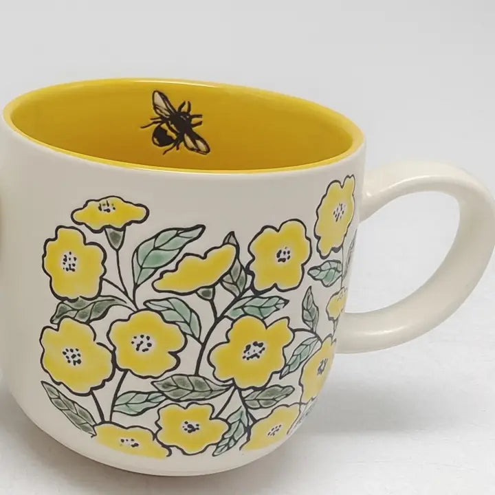 Adrianna Floral Yellow Mug