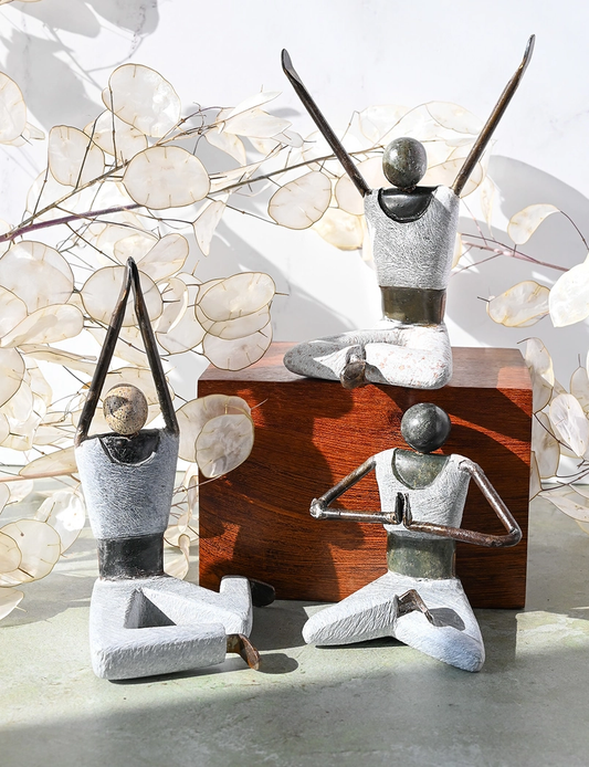 Stone + Metal Yogi Sculpture