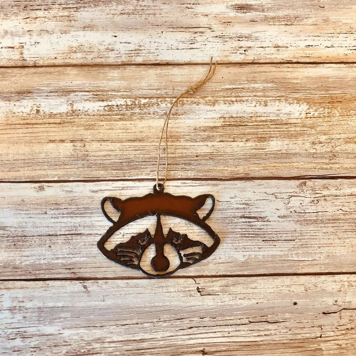 Rusty Raccoon Face Ornament